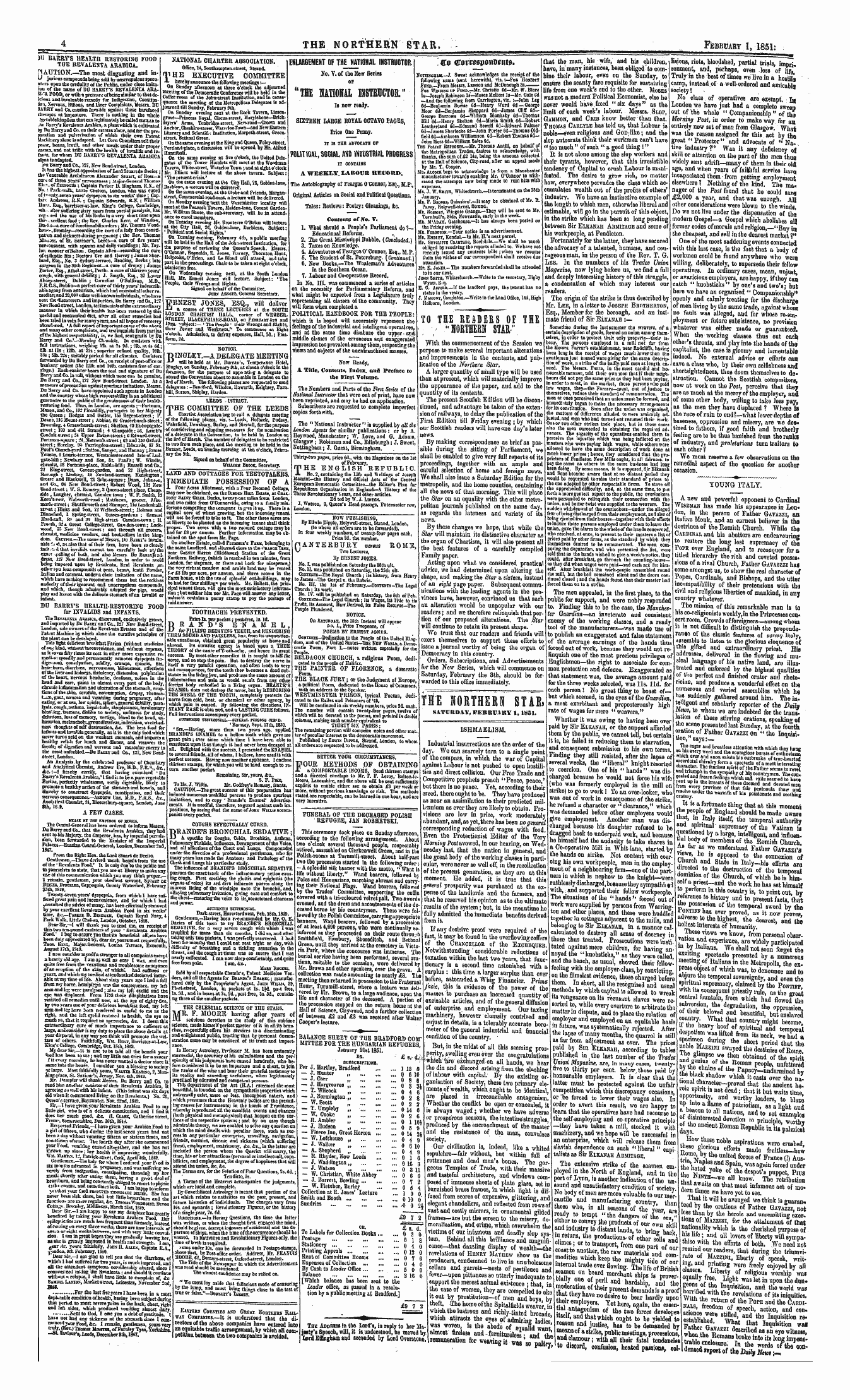 Northern Star (1837-1852): jS F Y, 1st edition: 4