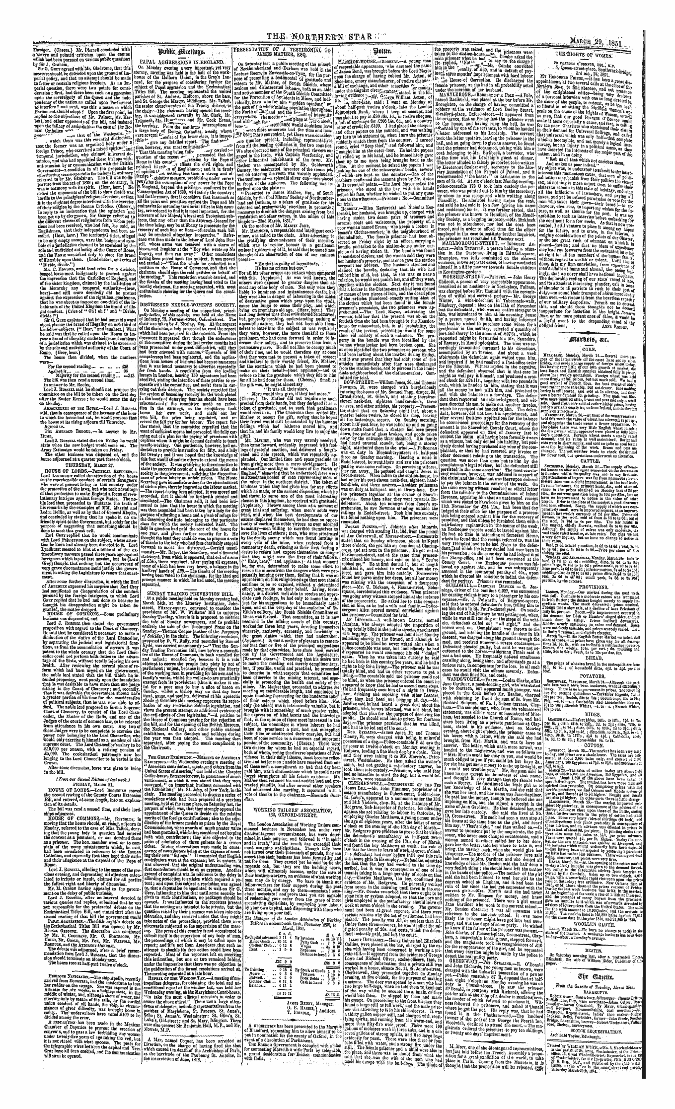 Northern Star (1837-1852): jS F Y, 1st edition - Untitled Article