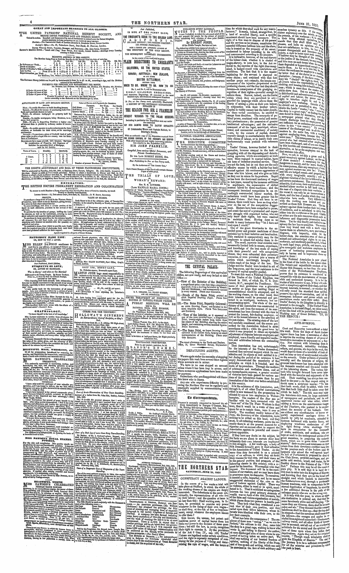 Northern Star (1837-1852): jS F Y, 1st edition - The Northern Star Satukday, June 31, 1831