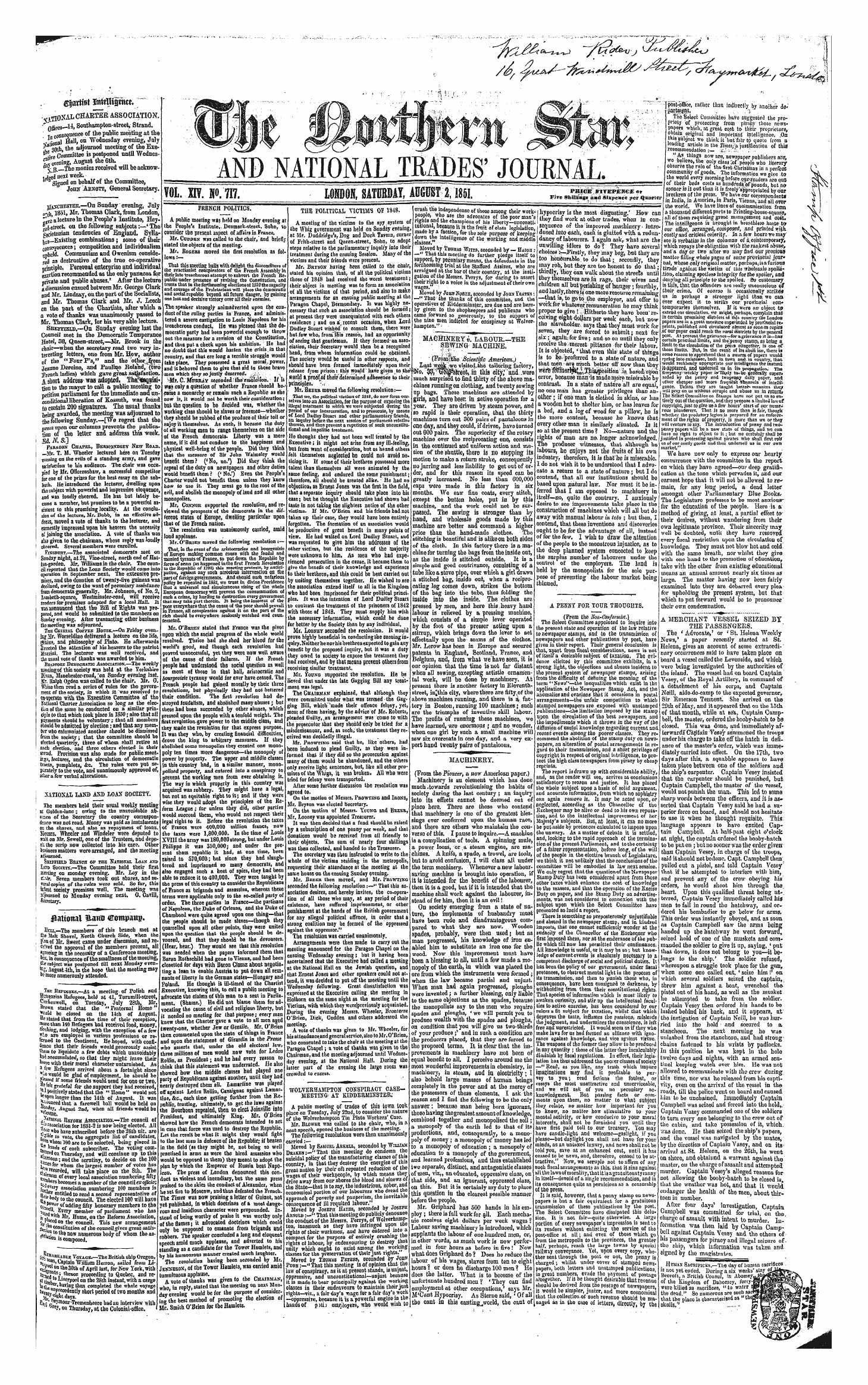 Northern Star (1837-1852): jS F Y, 1st edition - Untitled Article