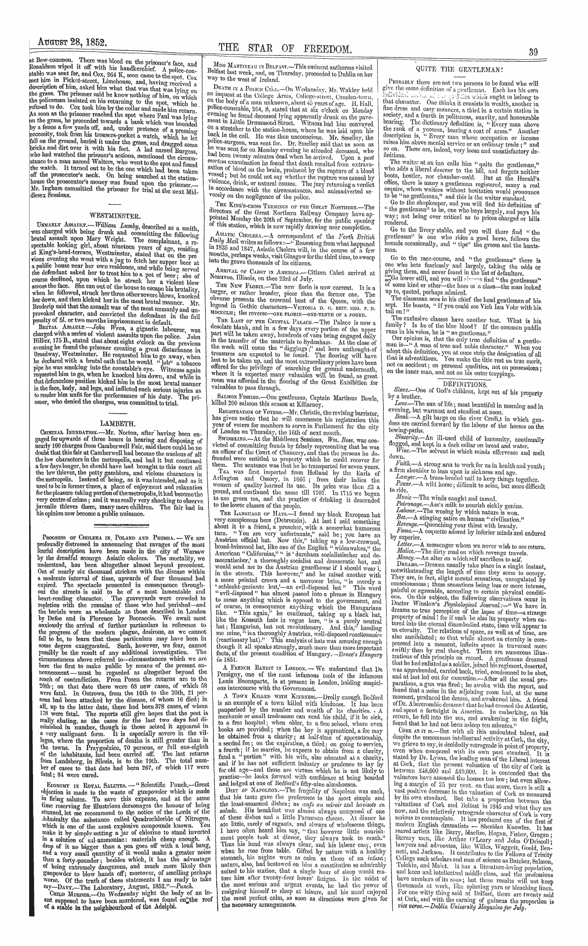 Northern Star (1837-1852): jS F Y, 1st edition - Untitled Article