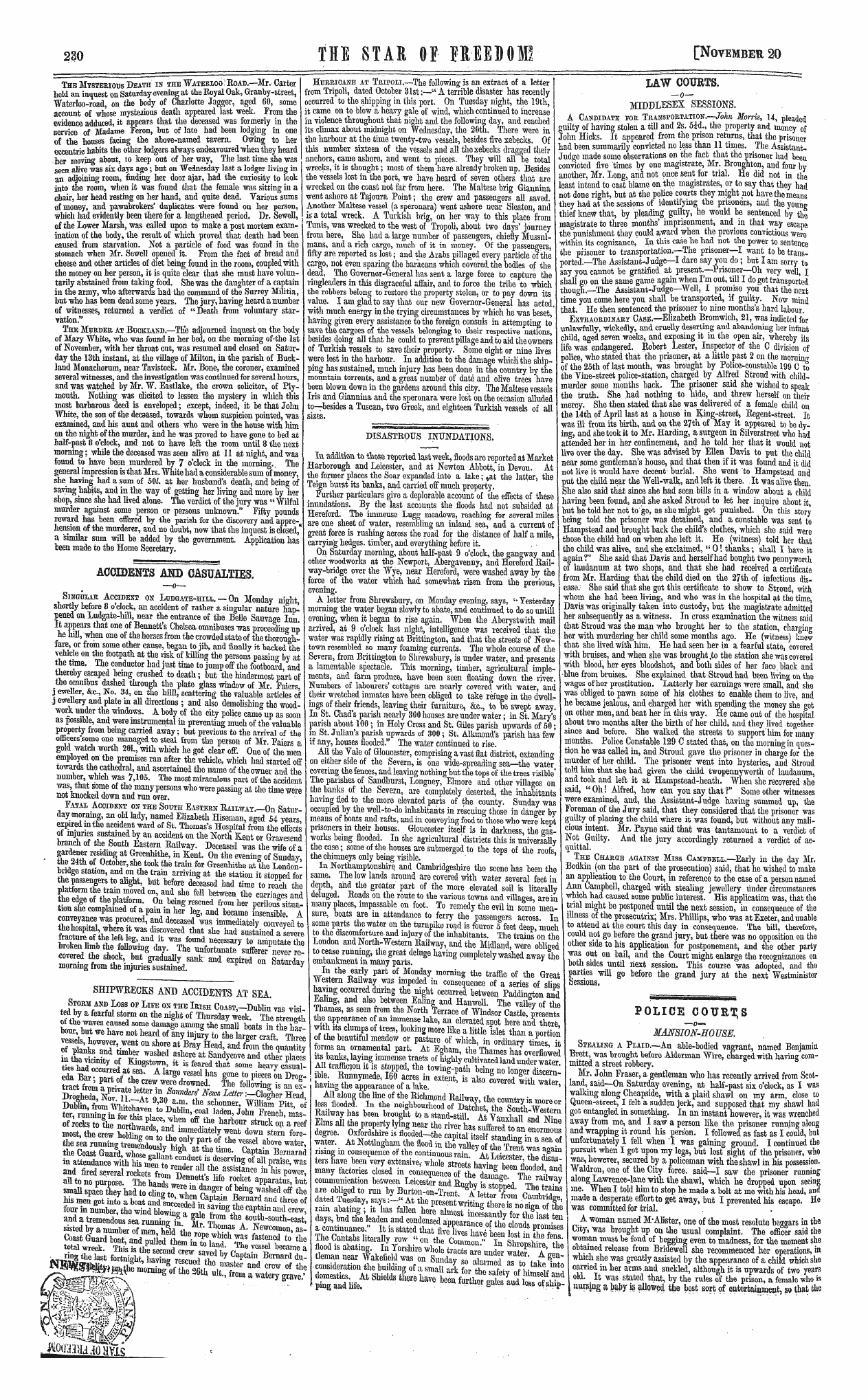 Northern Star (1837-1852): jS F Y, 1st edition - Police Courts —0—•