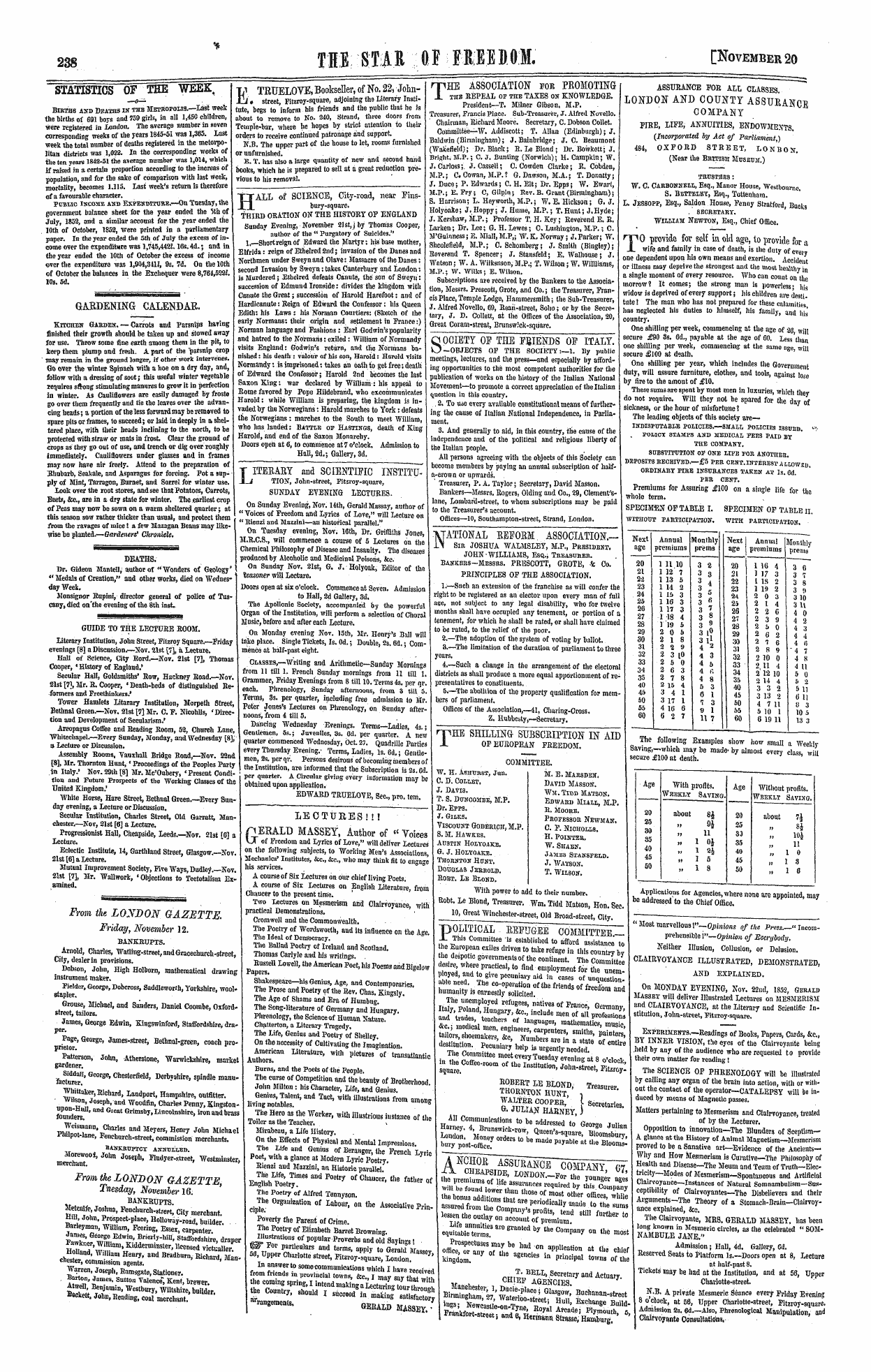 Northern Star (1837-1852): jS F Y, 1st edition - Untitled Ad