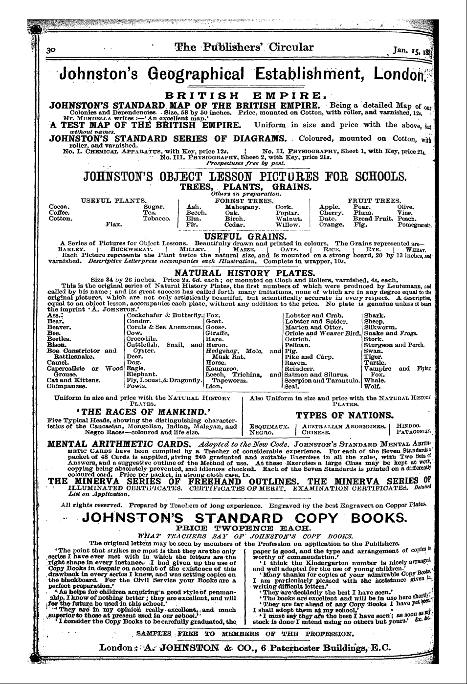 Publishers’ Circular (1880-1890): jS F Y, 1st edition - Ad03001