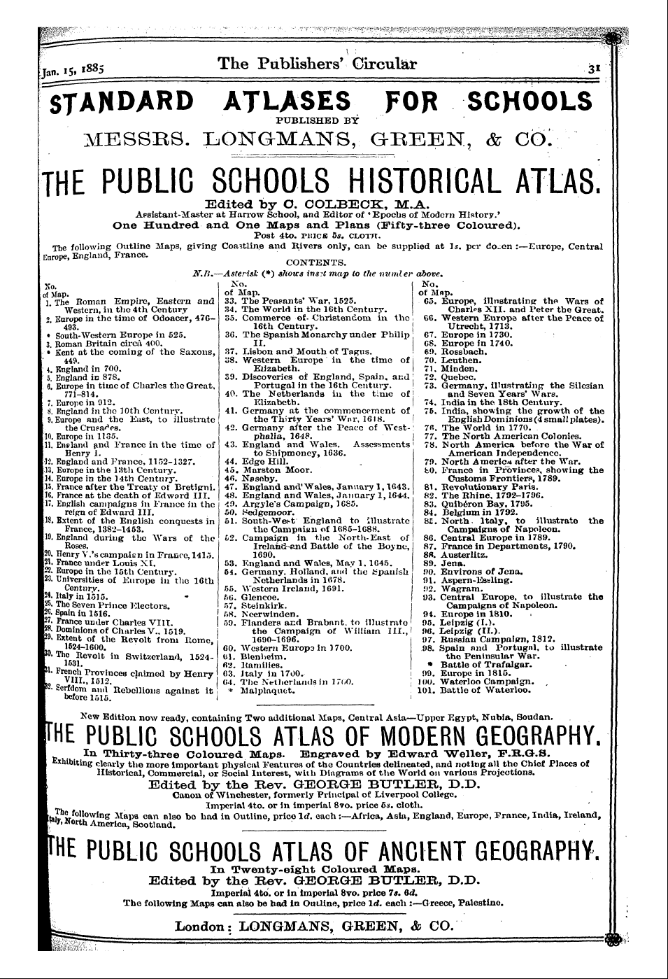 Publishers’ Circular (1880-1890): jS F Y, 1st edition: 31