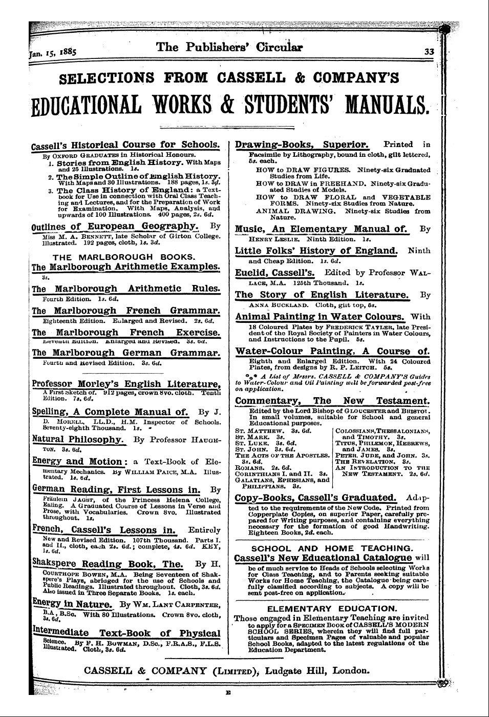 Publishers’ Circular (1880-1890): jS F Y, 1st edition - Ad03201