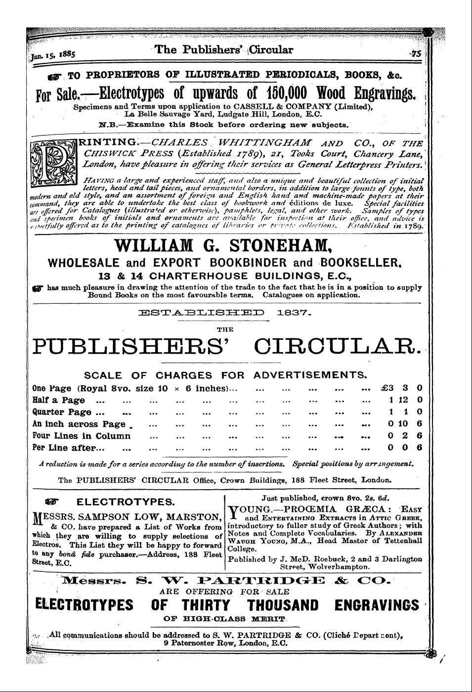 Publishers’ Circular (1880-1890): jS F Y, 1st edition - Ad07902