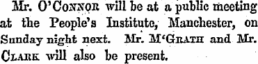 Mr. O'Connor will be at a public meeting...