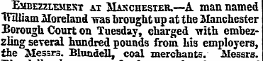 Embezzlement at Manchester.—A man named ...