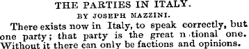 THE PARTIES IN ITALY. BY JOSEPH MAZZINI....